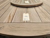 Greywash teak tuintafel rio xl dia 180cm met brede planken - afbeelding 4 van  4