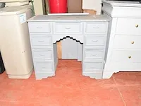 Grijs houten commode 3 laden, laden kastje 9 laden, oude dekenkist , 1 bloempot - afbeelding 9 van  11