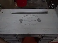 Grijs houten commode 3 laden, laden kastje 9 laden, oude dekenkist , 1 bloempot - afbeelding 11 van  11