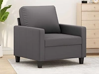 Grijze fauteuil 60 cm imitatieleer - afbeelding 1 van  9