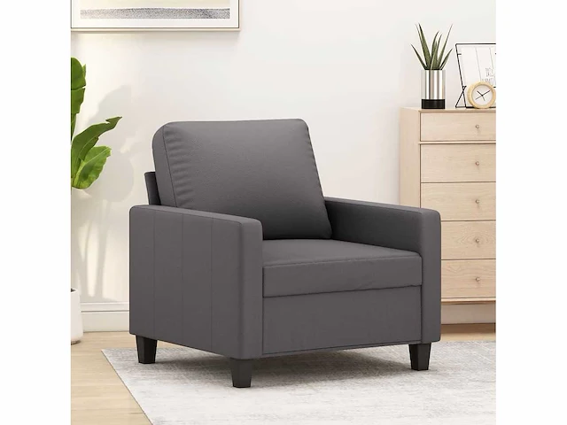 Grijze fauteuil 60 cm imitatieleer - afbeelding 2 van  9