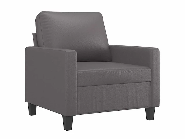 Grijze fauteuil 60 cm imitatieleer - afbeelding 3 van  9