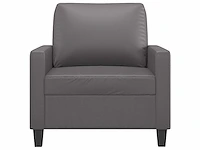 Grijze fauteuil 60 cm imitatieleer - afbeelding 4 van  9