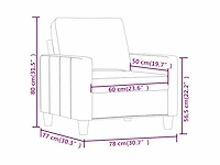 Grijze fauteuil 60 cm imitatieleer - afbeelding 9 van  9