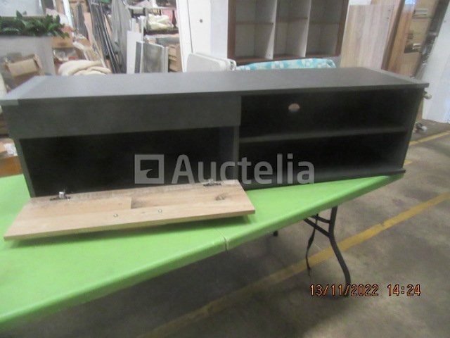 Grijze tv-standaard /140x 35x 37cm hoog - afbeelding 3 van  5