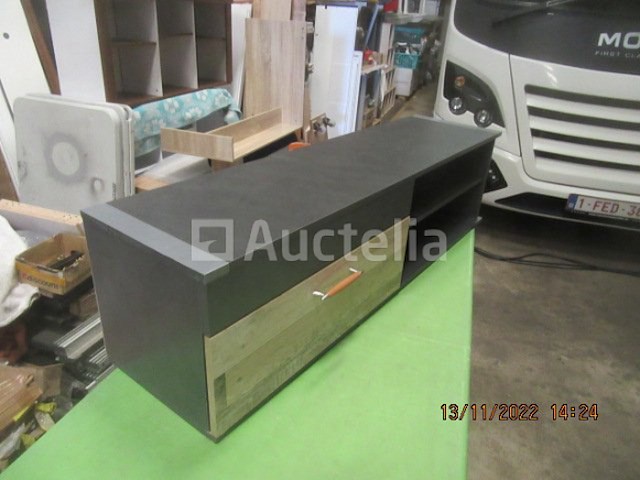 Grijze tv-standaard /140x 35x 37cm hoog - afbeelding 5 van  5