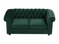 Groene fluwelen 2-zitsbank - afbeelding 3 van  6