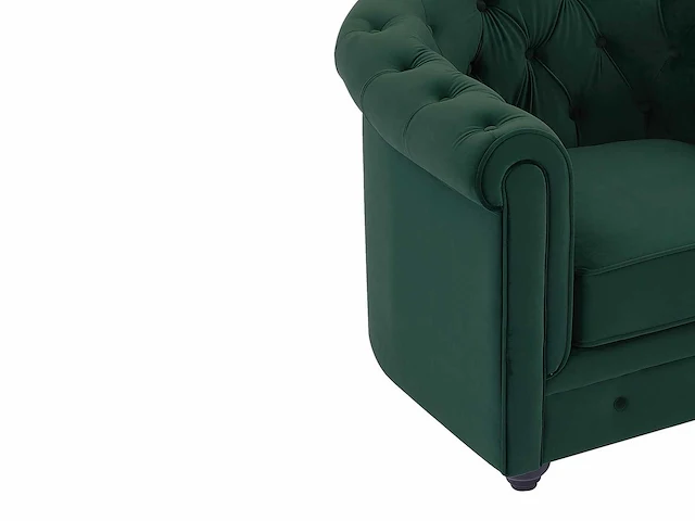 Groene fluwelen 2-zitsbank - afbeelding 4 van  6
