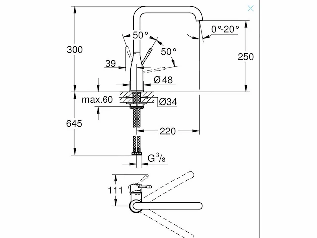 Grohe - essence new 30269dl0 - keukenmengkraan - afbeelding 2 van  4