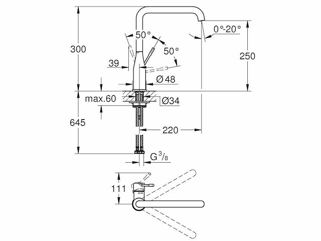 Grohe - essence new 30269dl0 - keukenmengkraan - afbeelding 3 van  3