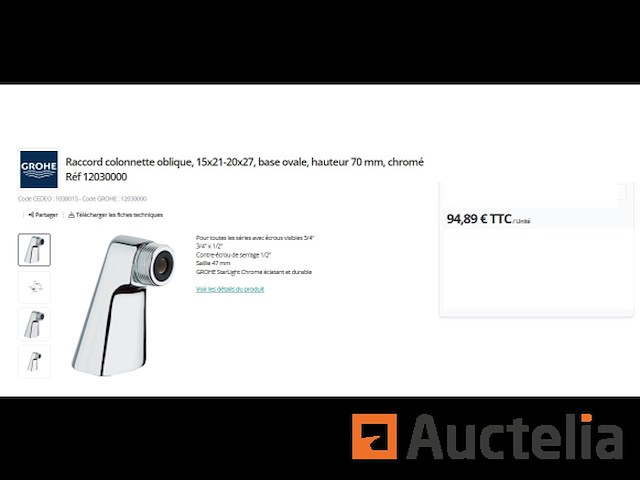 Grohe 1/2 schuine kolomverbinding - afbeelding 1 van  1