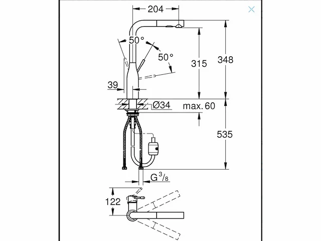 Grohe essence new 30270gn0 keukenmengkraan - afbeelding 4 van  4