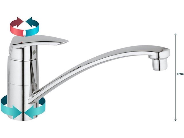 Grohe eurodisc keukenkraan - chroom - afbeelding 3 van  4