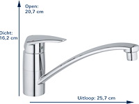 Grohe eurodisc keukenkraan - chroom - afbeelding 4 van  4