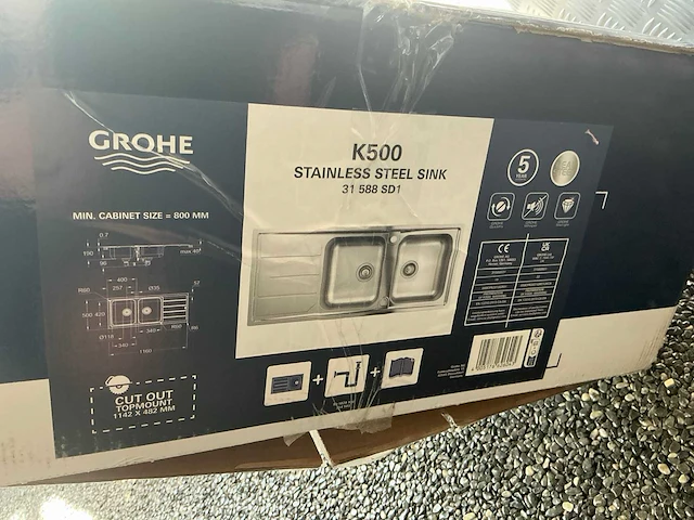 Grohe k500 rvs spoelbak (4x) - afbeelding 3 van  3