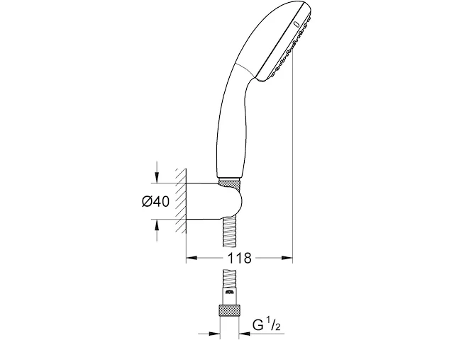 Grohe new tempesta classic wandhouderset - afbeelding 2 van  7