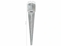 Grond piketten - zilver - gegalvaniseerd staal (x6) - afbeelding 6 van  6