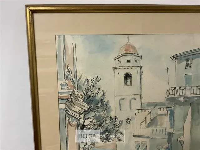 Groot aquarel clement van campenhout - afbeelding 2 van  6