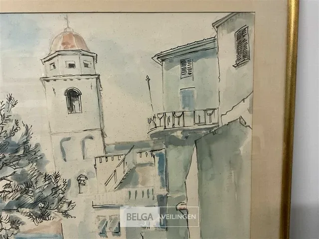 Groot aquarel clement van campenhout - afbeelding 3 van  6