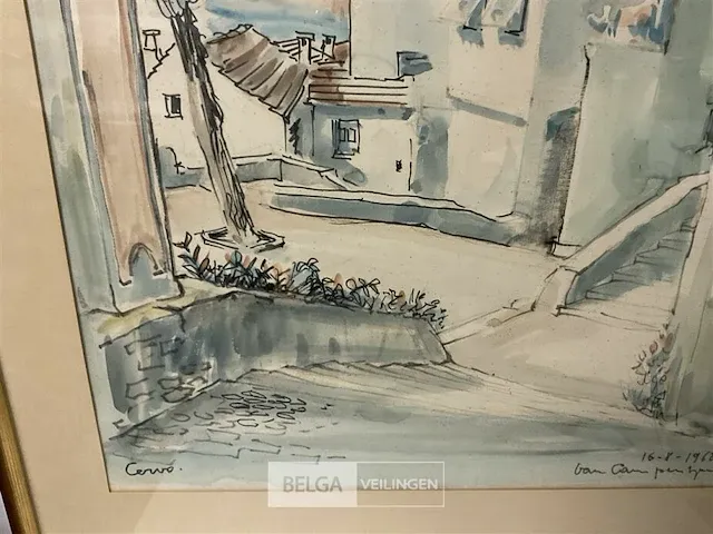 Groot aquarel clement van campenhout - afbeelding 5 van  6