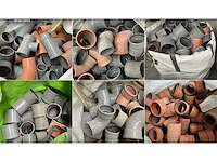 Groot lot pvc rioleringsbuizen & hulpstukken (+700st.) - afbeelding 1 van  16