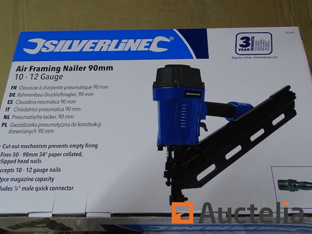 Groot pneumatisch frame spijkermachine 90 mm silverline - afbeelding 1 van  4