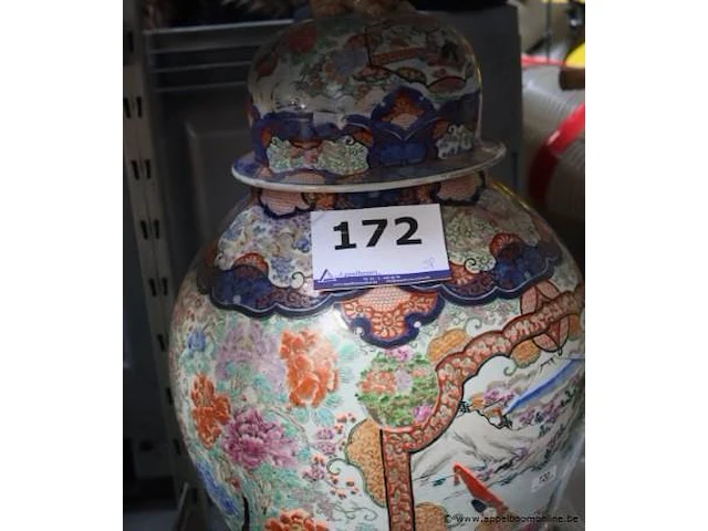 Groote chinese vaas vv deksel h 52 - afbeelding 5 van  5