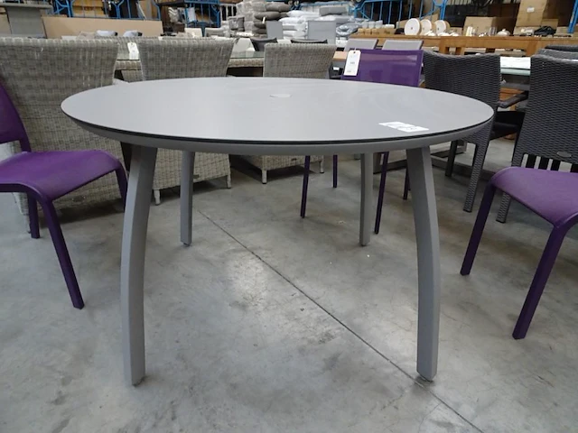 Grosfillex sunset tafel dia 120cm platinumgrijs hpl blad - afbeelding 1 van  2