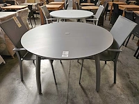 Grosfillex sunset tafel dia 120cm platinumgrijs hpl blad - afbeelding 1 van  4