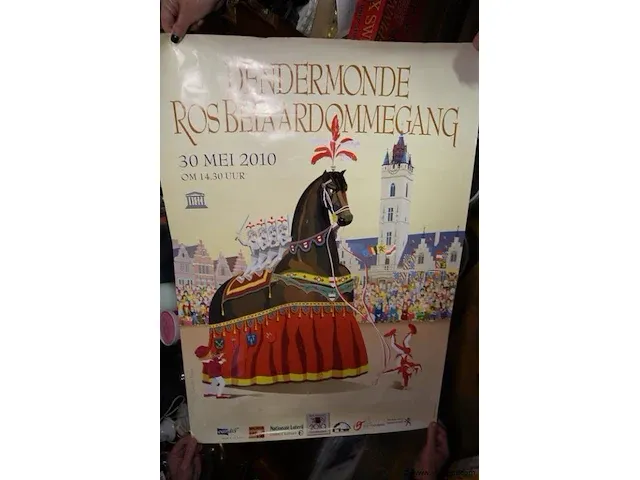 Grote affiche ros beiaard dendermonde col.item - afbeelding 1 van  1