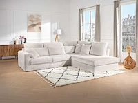 Grote beige corduroy rechter hoekbank - afbeelding 1 van  4
