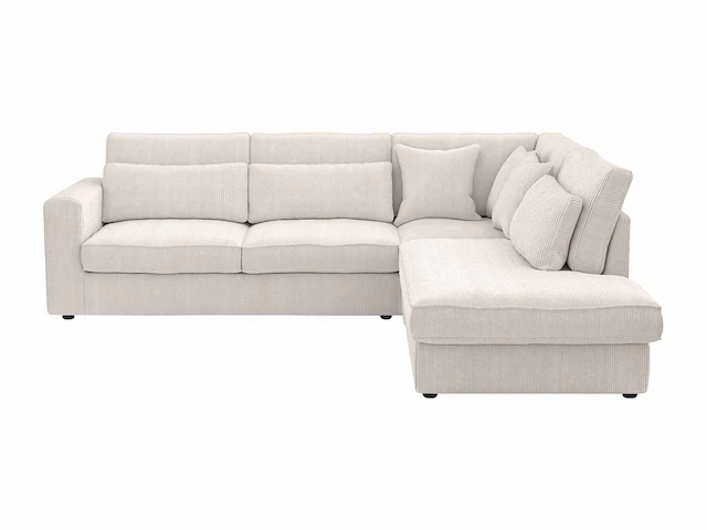 Grote beige corduroy rechter hoekbank - afbeelding 2 van  4