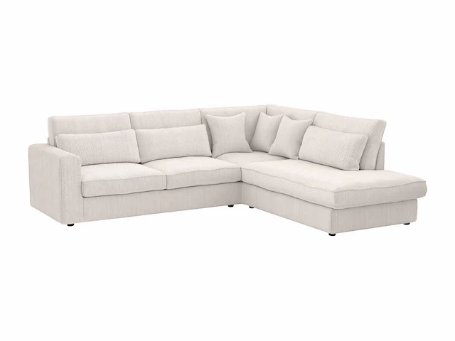 Grote beige corduroy rechter hoekbank - afbeelding 3 van  4