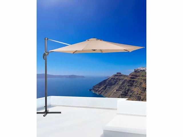 Grote beige zandparasol? 300 cm - afbeelding 1 van  7