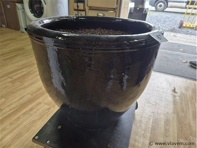 Grote blauwglazuur bloempot h 45 ø 50cm - afbeelding 3 van  3