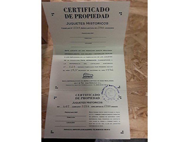 Grote boot in blik met certificaat (380mm) - afbeelding 3 van  5