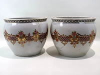 Grote decoratieve bloempot (x2) - afbeelding 1 van  4