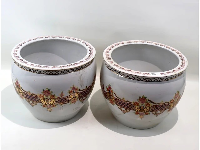 Grote decoratieve bloempot (x2) - afbeelding 2 van  4