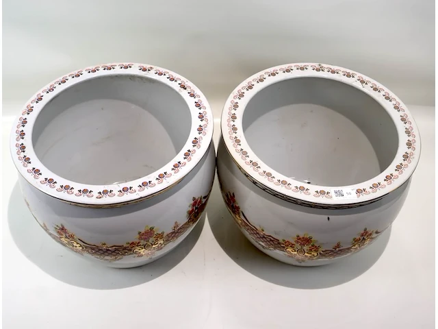 Grote decoratieve bloempot (x2) - afbeelding 2 van  4