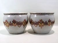 Grote decoratieve bloempot (x2) - afbeelding 1 van  4