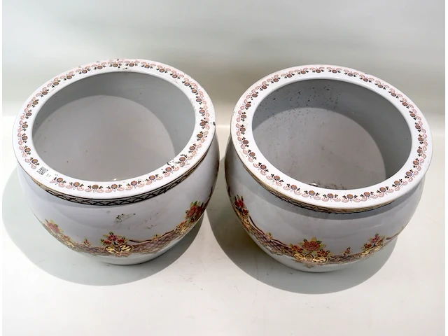 Grote decoratieve bloempot (x2) - afbeelding 2 van  4