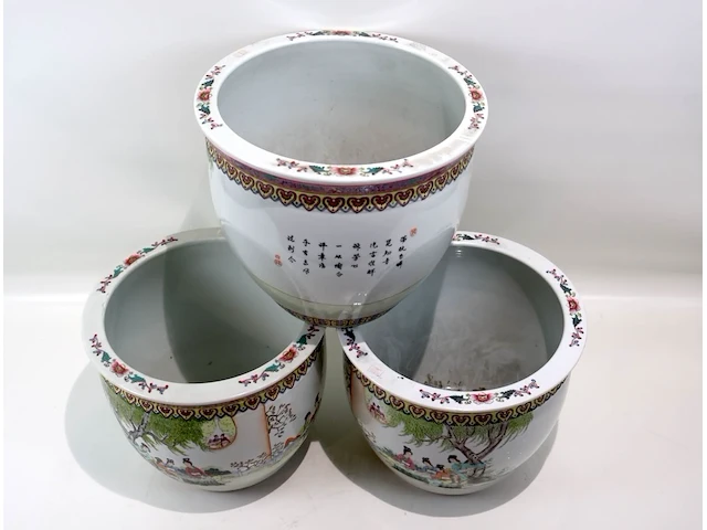 Grote decoratieve bloempot (x3) - afbeelding 2 van  5