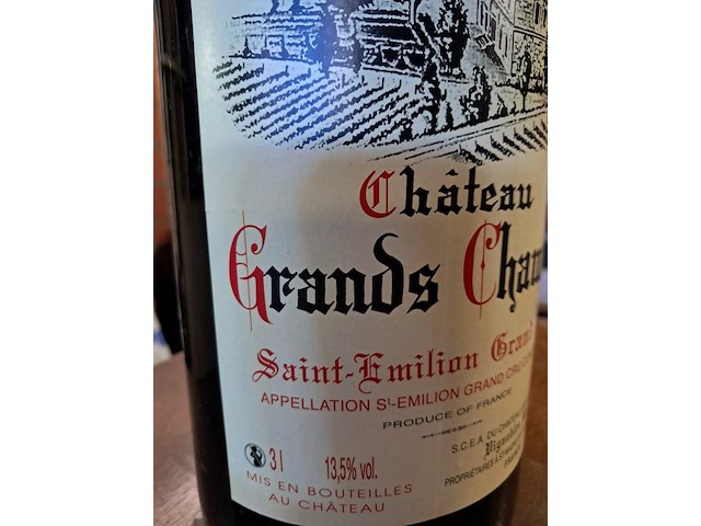 Grote fles rode wijn chateau grands champs(saint-emilion grand cru) 3 liters - afbeelding 2 van  6