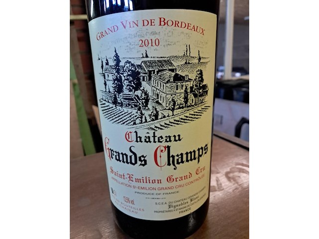 Grote fles rode wijn chateau grands champs(saint-emilion grand cru) 3 liters - afbeelding 5 van  6