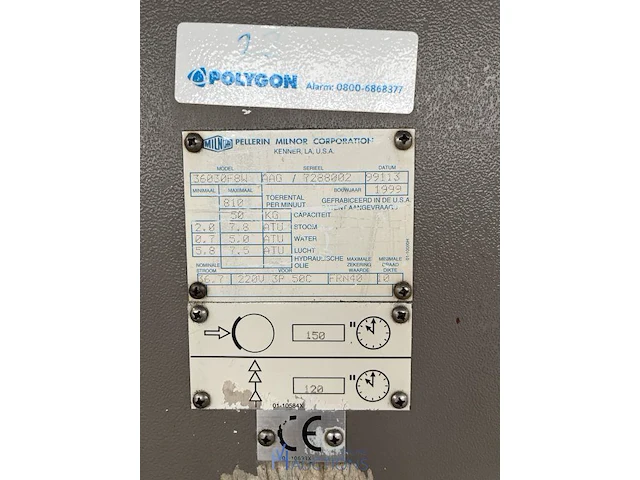 Grote industriële wasmachine milnor - afbeelding 4 van  7