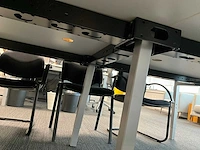 Grote metalen vergadertafel + 8 diverse bijzetstoelen - afbeelding 8 van  8