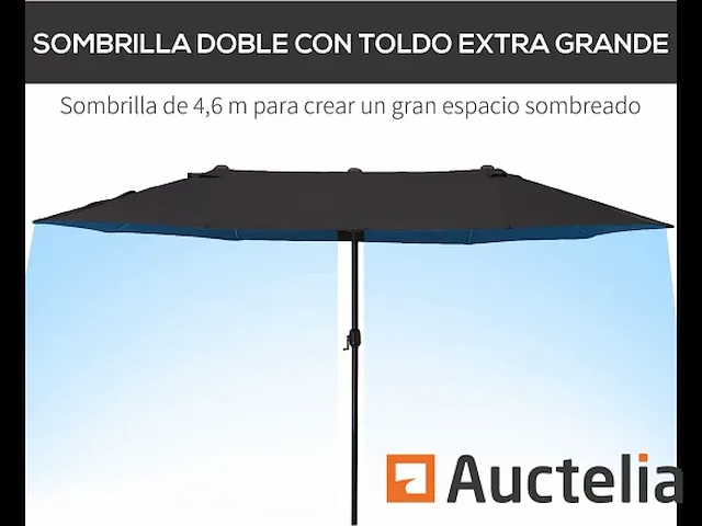 Grote parasol dubbele parasol 4,6x2,7m tuinparasol - afbeelding 1 van  9