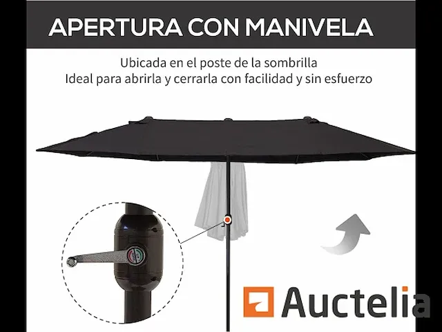 Grote parasol dubbele parasol 4,6x2,7m tuinparasol - afbeelding 9 van  9