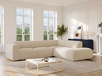 Grote rechter hoekbank - beige geribbelde stof - maison céphy