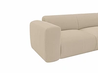 Grote rechter hoekbank - beige geribbelde stof - maison céphy - afbeelding 4 van  6